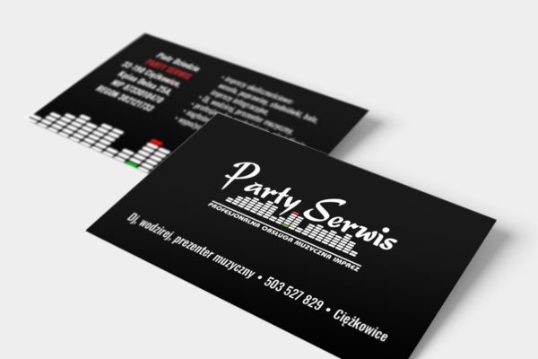 projekt wizytówki dla DJ Party Serwis